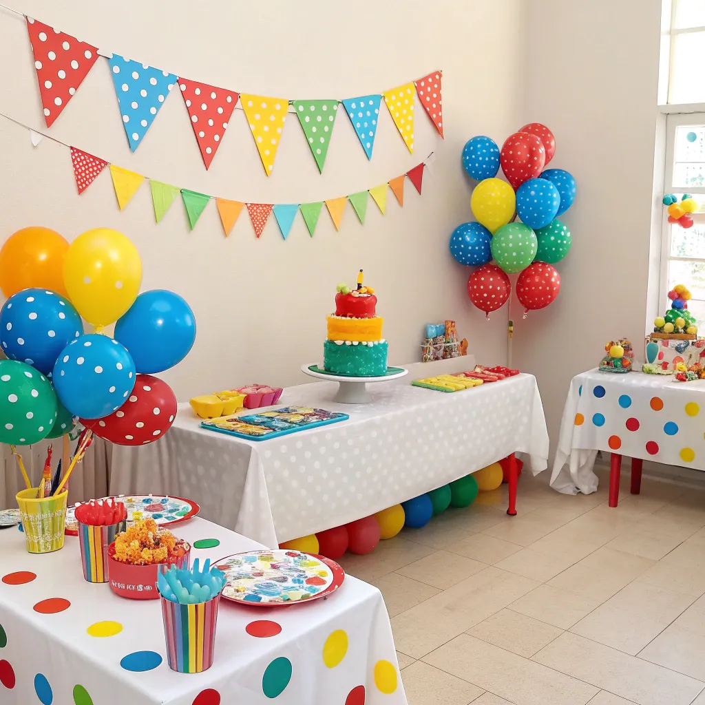 Colorful birthday party setup for kids