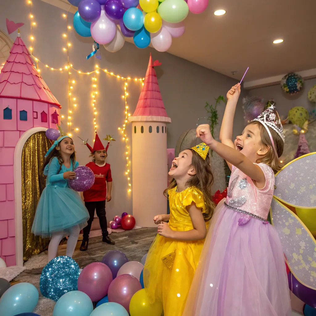 Children celebrating at a magical themed party
